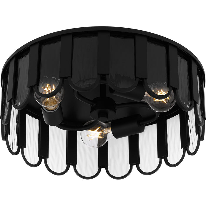 Quoizel VEA1616MBK Three Light Flush Mount, Matte Black