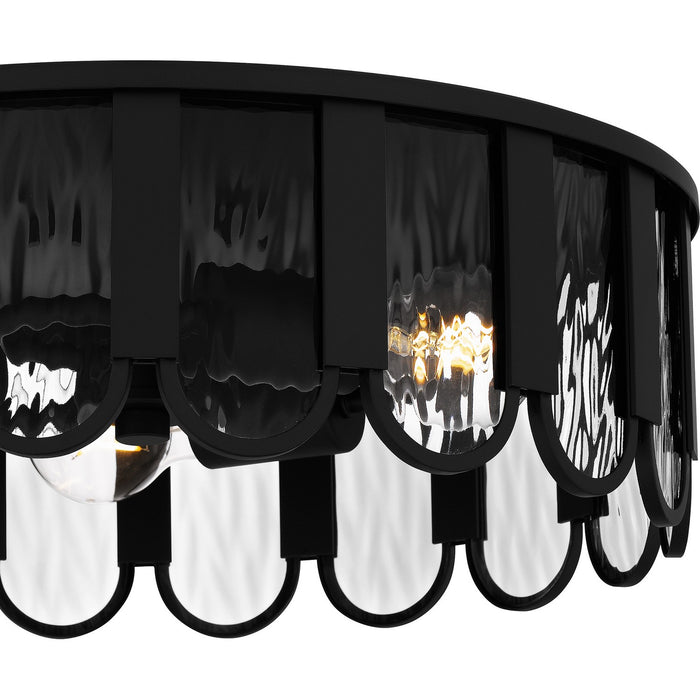 Quoizel VEA1616MBK Three Light Flush Mount, Matte Black