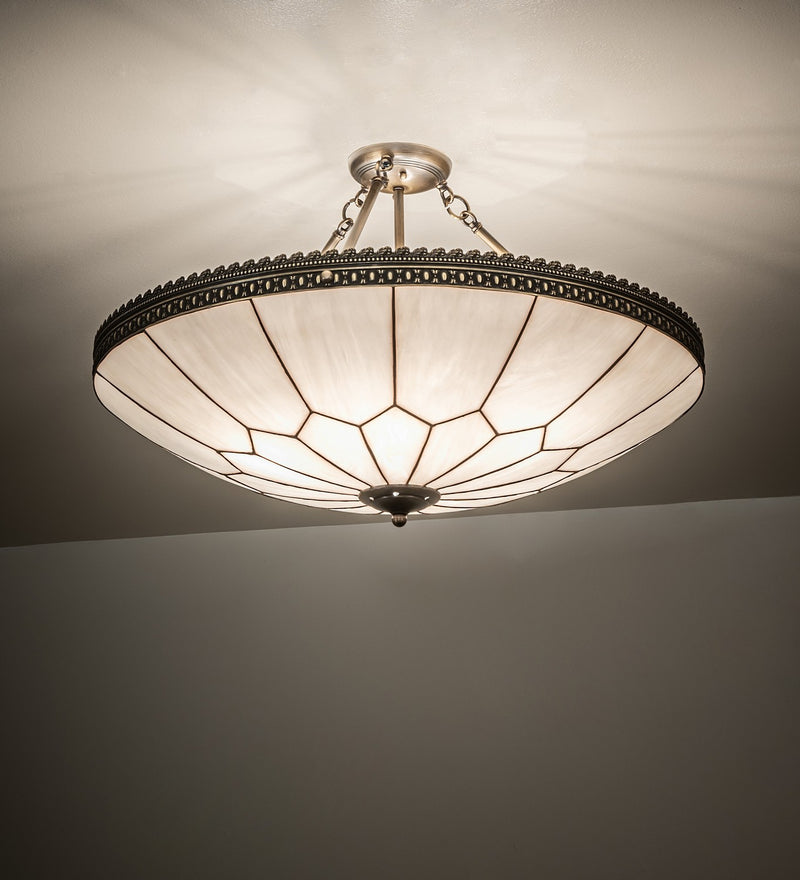Meyda Tiffany 268622 Six Light Semi-Flushmount, Hi-Lited Craftsman Brown
