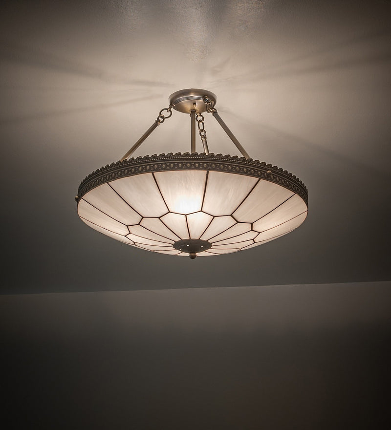 Meyda Tiffany 270111 LED Semi-Flushmount, Highlighted Craftsman Brown