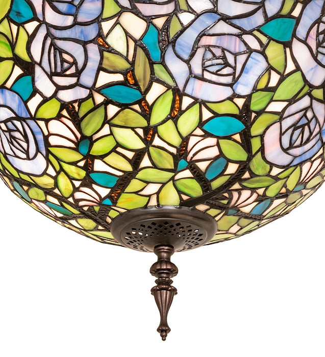Meyda Tiffany 271867 Three Light Semi-Flushmount, Mahogany Bronze