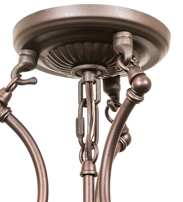Meyda Tiffany 271867 Three Light Semi-Flushmount, Mahogany Bronze