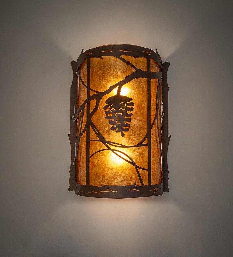Meyda Tiffany 272362 Two Light Wall Sconce, Mahogany Bronze