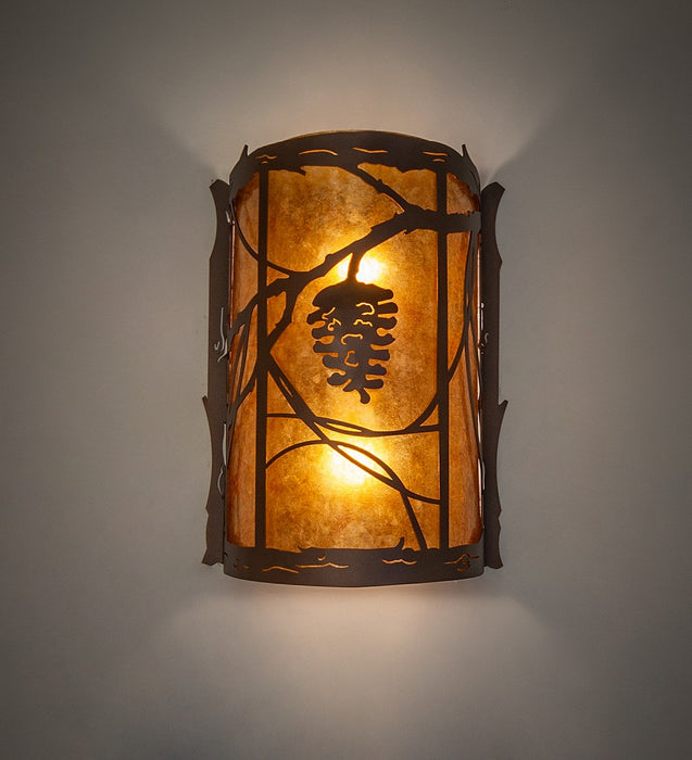 Meyda Tiffany 272362 Two Light Wall Sconce, Mahogany Bronze