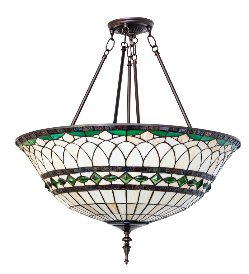 Meyda Tiffany 274334 Three Light Semi-Flushmount, Mahogany Bronze