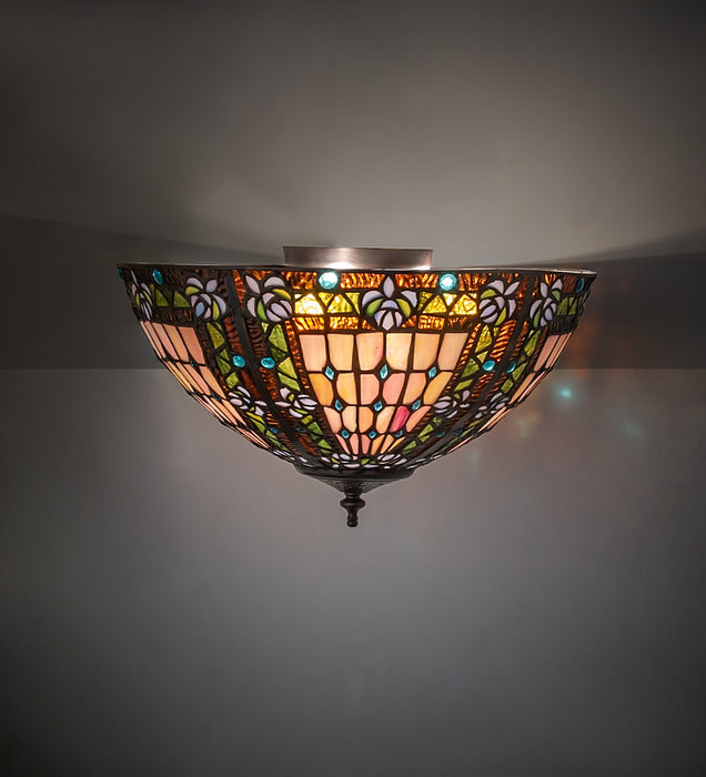 Meyda Tiffany 274336 Three Light Flushmount, Earth