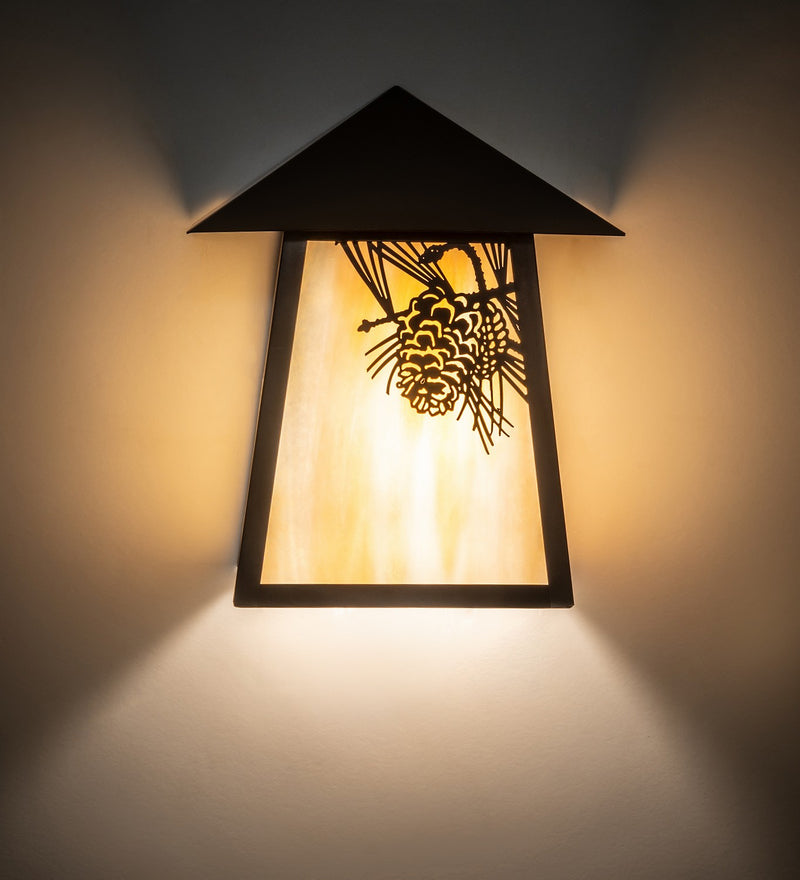 Meyda Tiffany 29533 One Light Wall Sconce, Craftsman Brown