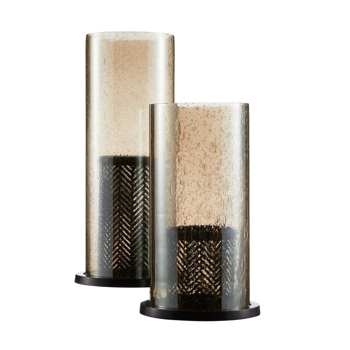 Arteriors ACI05 Hurricanes, Set of 2, Smoke Luster/Bronze/Bronze