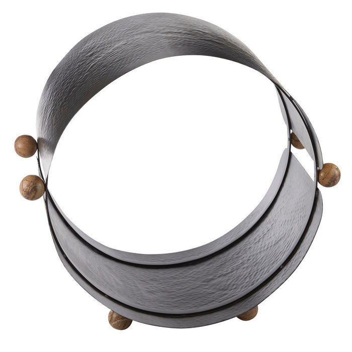 Arteriors AFI05 Log Holder, Blackened Iron/Sienna