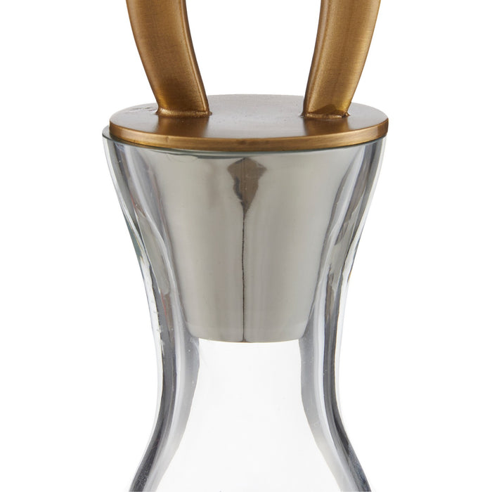 Arteriors ARI12 Decanters, Set of 2, Smoke/Vintage Brass