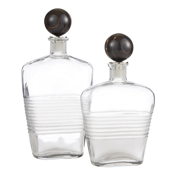 Arteriors ARI14 Decanters, Set of 2, Clear/Bengal