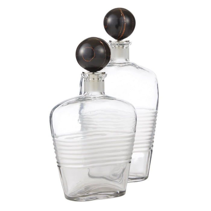 Arteriors ARI14 Decanters, Set of 2, Clear/Bengal