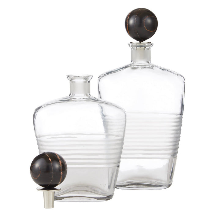 Arteriors ARI14 Decanters, Set of 2, Clear/Bengal