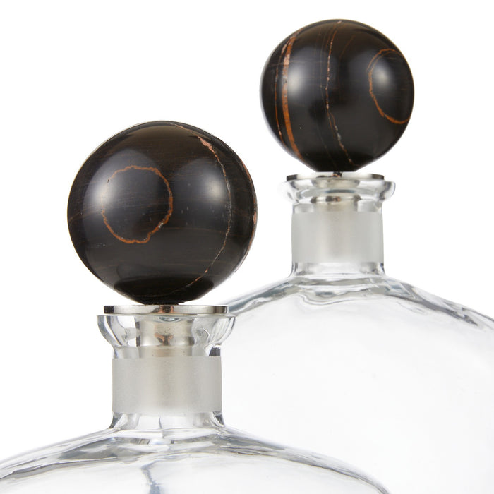 Arteriors ARI14 Decanters, Set of 2, Clear/Bengal