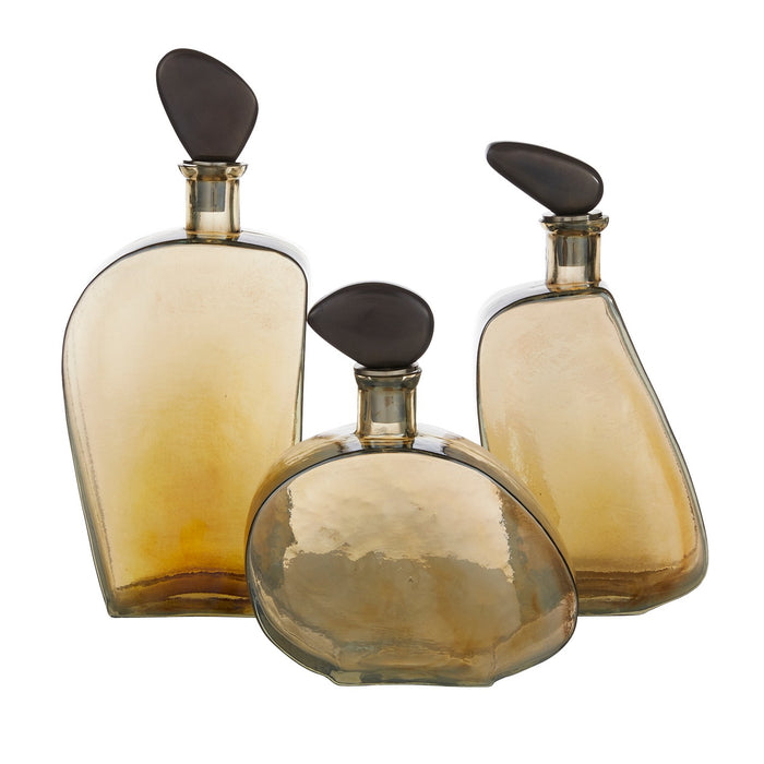 Arteriors ARI15 Decanters, Set of 3, Smoke Luster/Bronze