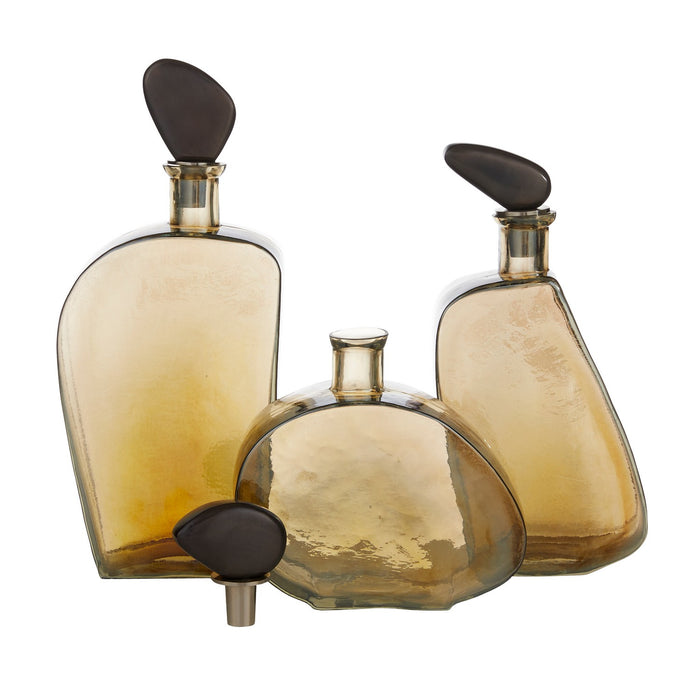 Arteriors ARI15 Decanters, Set of 3, Smoke Luster/Bronze