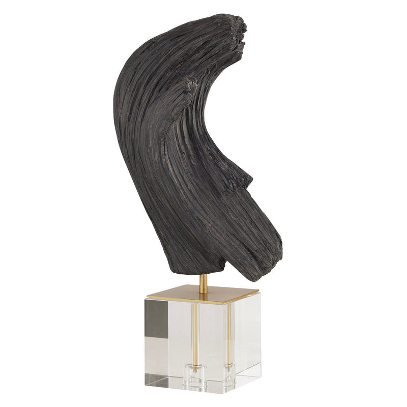Arteriors ASC20 Sculpture, Ebony/Antique Brass/Clear