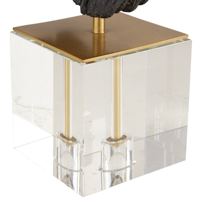 Arteriors ASC20 Sculpture, Ebony/Antique Brass/Clear
