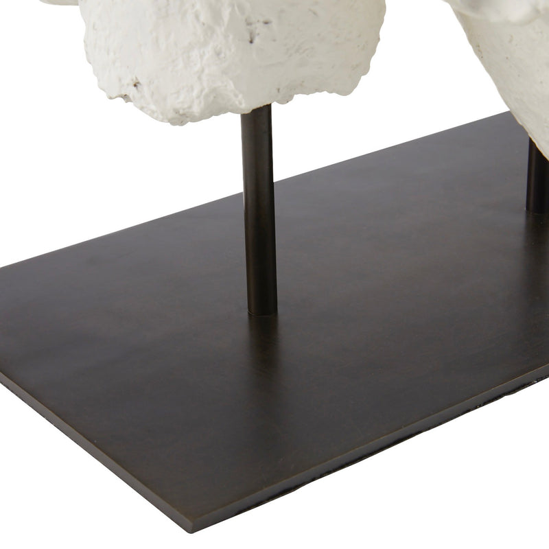 Arteriors ASC21 Sculpture, Matte White Plaster/English Bronze
