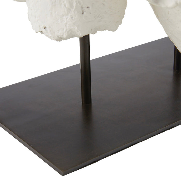 Arteriors ASC21 Sculpture, Matte White Plaster/English Bronze