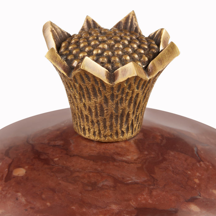 Arteriors ASI04 Sculpture, Carmine/Vintage Brass