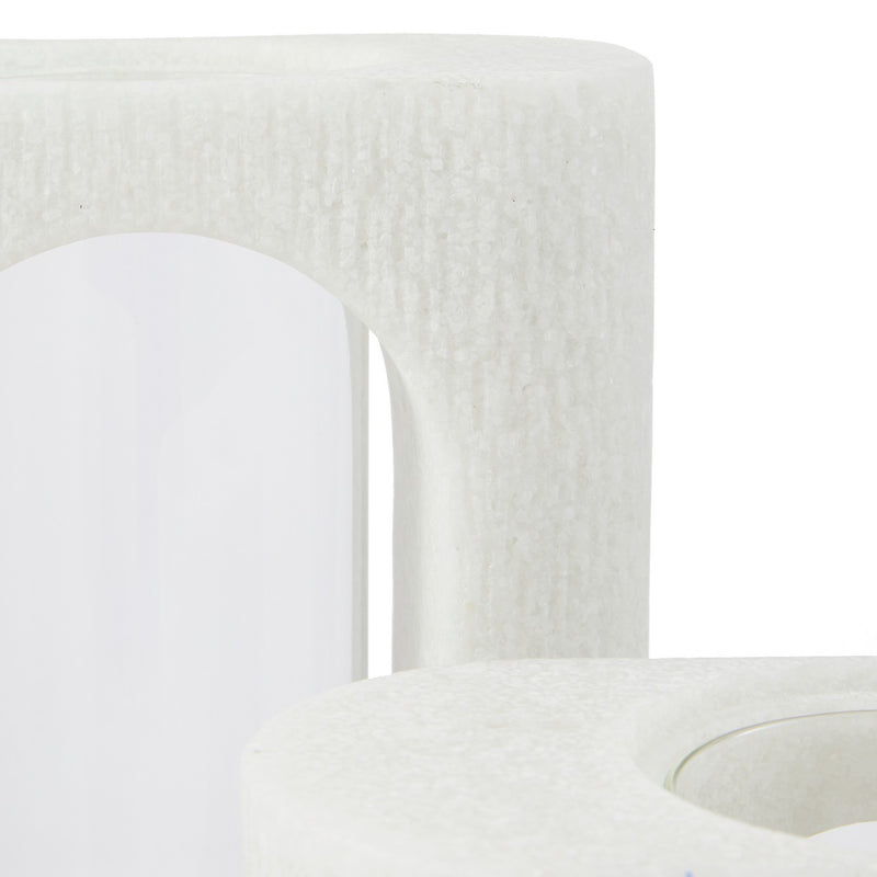 Arteriors AVC10 Vases, Set of 2, Ivory/Clear