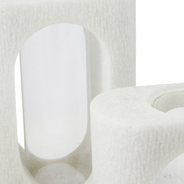 Arteriors AVC10 Vases, Set of 2, Ivory/Clear