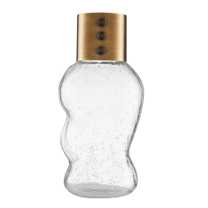 Arteriors AVI05 Vases, Set of 2, Clear/Vintage Brass/Bronze