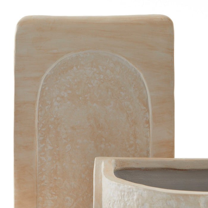 Arteriors AVS07 Planters, Set of 3, Ivory/Ivory/Clear