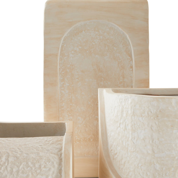 Arteriors AVS07 Planters, Set of 3, Ivory/Ivory/Clear