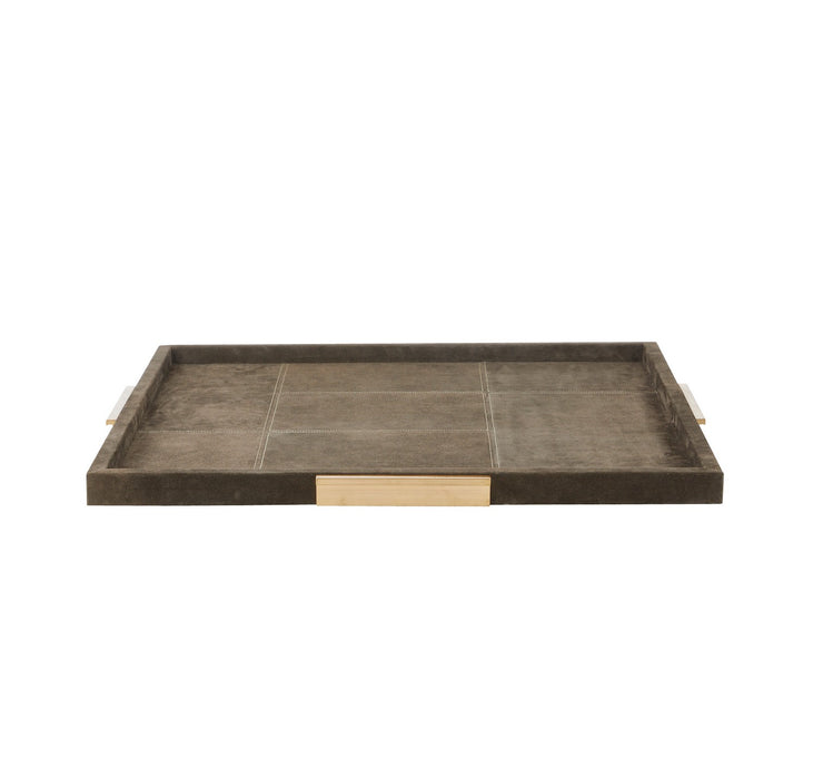 Arteriors AYI07 Tray, Moss Gray/Antique Brass