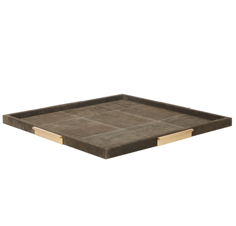Arteriors AYI07 Tray, Moss Gray/Antique Brass
