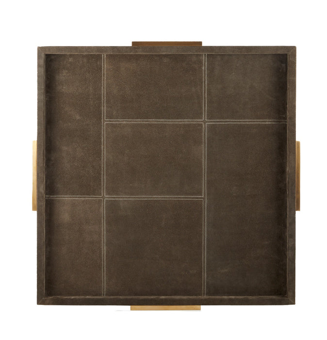 Arteriors AYI07 Tray, Moss Gray/Antique Brass