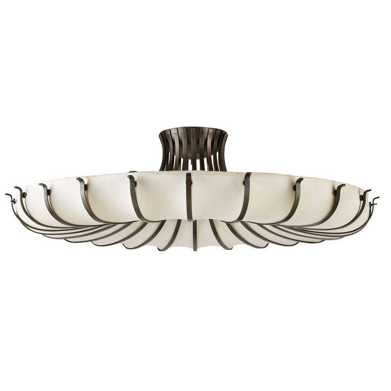 Arteriors DFC11 Ten Light Flush Mount, Ivory/English Bronze