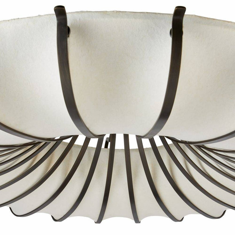 Arteriors DFC11 Ten Light Flush Mount, Ivory/English Bronze