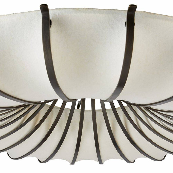 Arteriors DFC11 Ten Light Flush Mount, Ivory/English Bronze