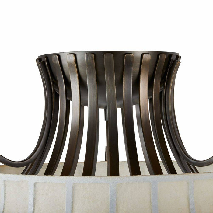 Arteriors DFC11 Ten Light Flush Mount, Ivory/English Bronze
