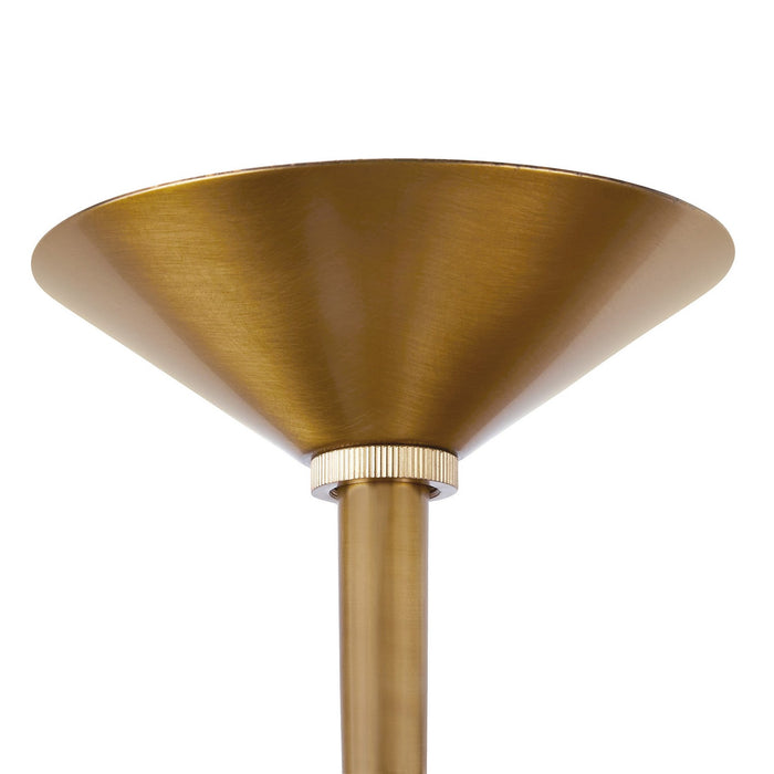 Arteriors DFC13 Three Light Flush Mount, Natural/White/Antique Brass
