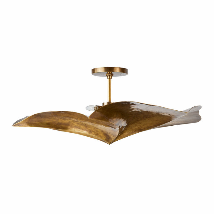 Arteriors DFI05 Three Light Flush Mount, Vintage Brass