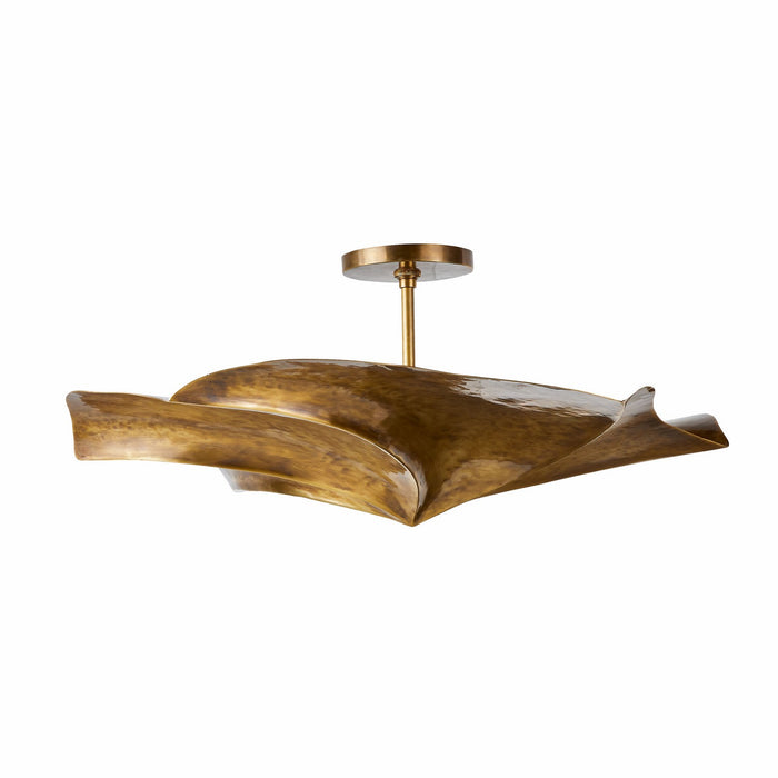 Arteriors DFI05 Three Light Flush Mount, Vintage Brass
