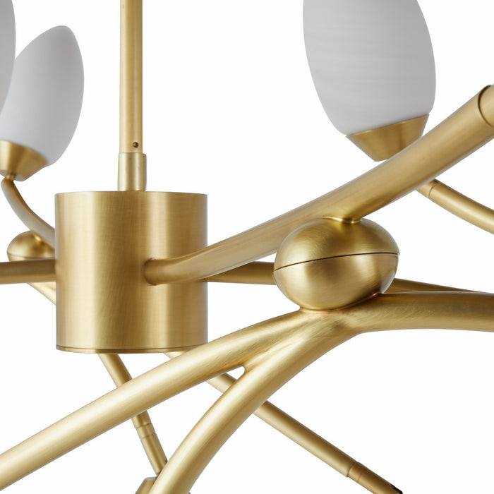 Arteriors DLC22 16 Light Chandelier, Antique Brass/Matte Swirl