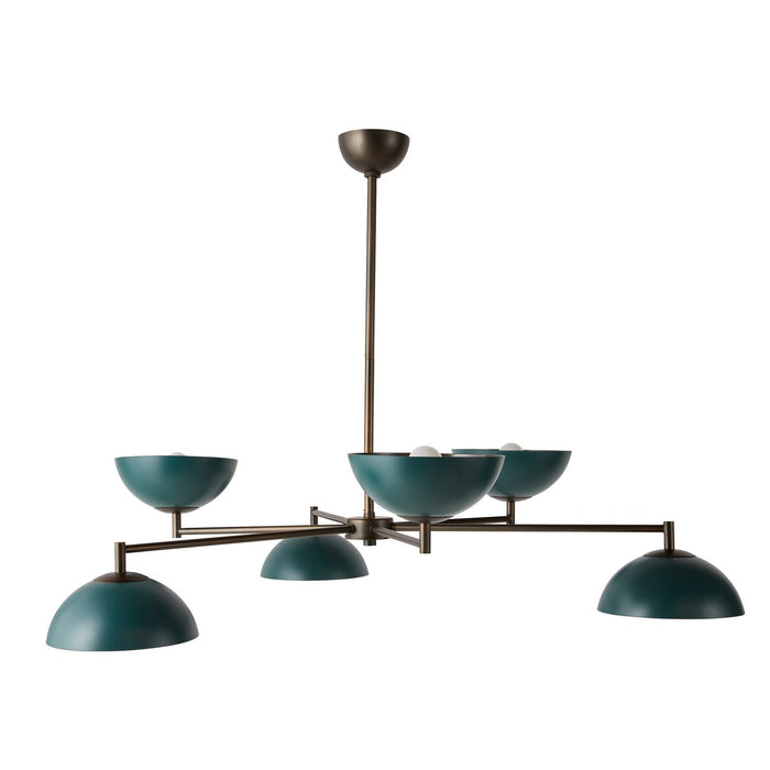 Arteriors DLC23 Six Light Chandelier, Aegean/English Bronze