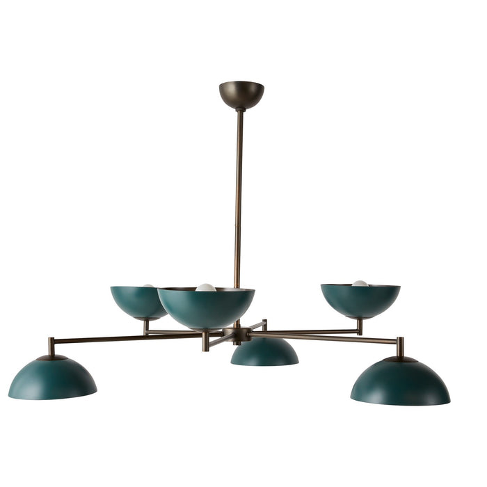 Arteriors DLC23 Six Light Chandelier, Aegean/English Bronze