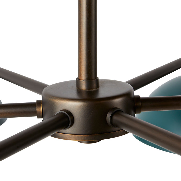 Arteriors DLC23 Six Light Chandelier, Aegean/English Bronze