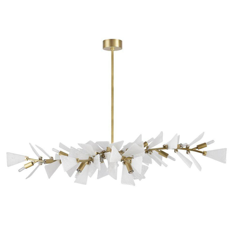 Arteriors DLC25 12 Light Chandelier, Clear Seedy/Antique Brass