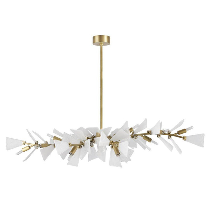 Arteriors DLC25 12 Light Chandelier, Clear Seedy/Antique Brass