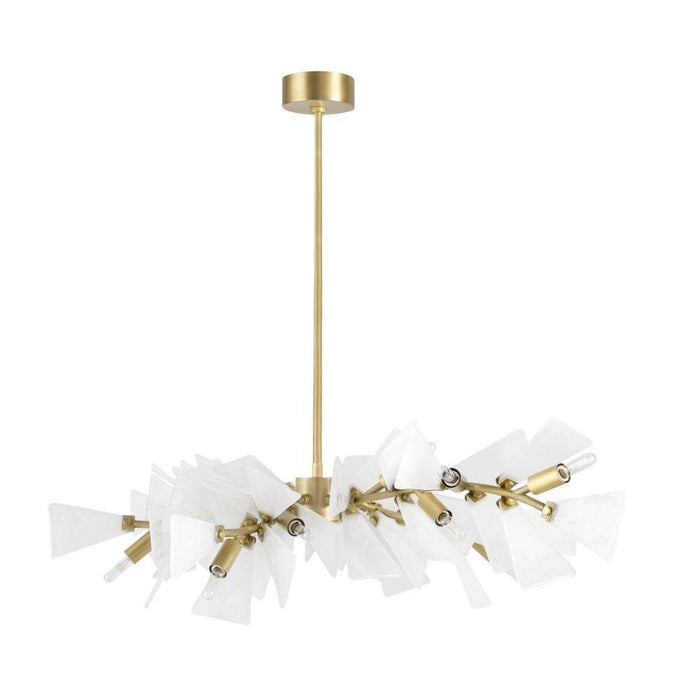Arteriors DLC25 12 Light Chandelier, Clear Seedy/Antique Brass