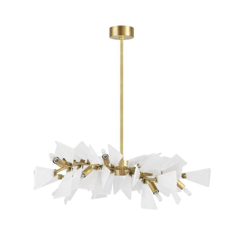 Arteriors DLC25 12 Light Chandelier, Clear Seedy/Antique Brass