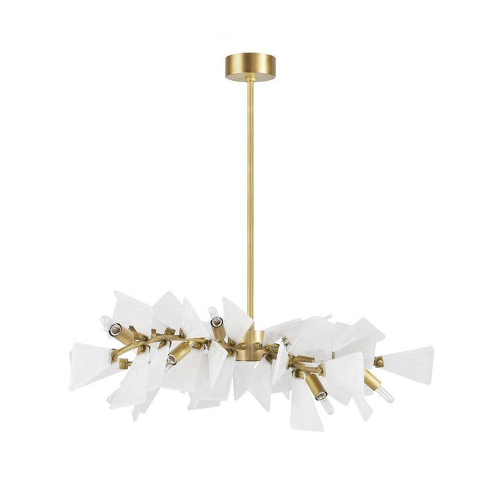 Arteriors DLC25 12 Light Chandelier, Clear Seedy/Antique Brass