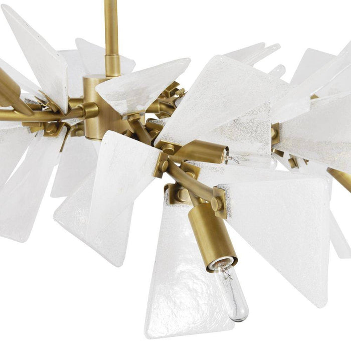 Arteriors DLC25 12 Light Chandelier, Clear Seedy/Antique Brass